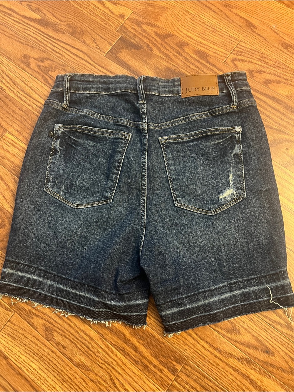 Judy Blue Distressed Dark Blue Denim Cutoff Shorts